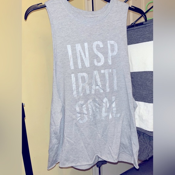 Forever 21 Tops - Women’s Forever21 Grey ‘Inspirational’ Muscle Shirt - **NEVER WORN**